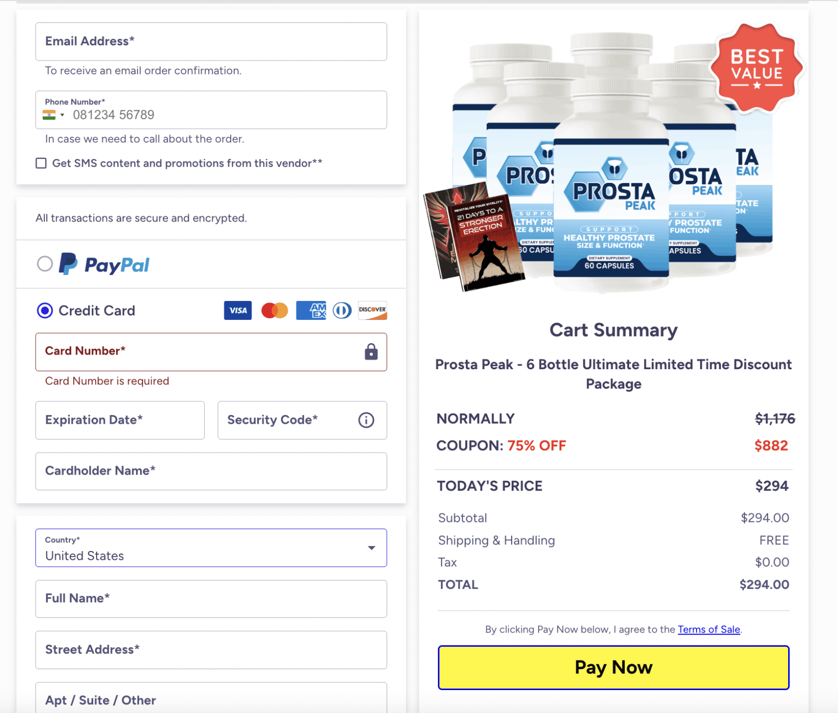 prosta peak-order-page